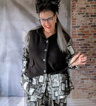 Load image into Gallery viewer, Jackenbluse aus Sweat und Jaquard und passende Hose - auch einzeln bestellbar