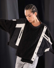 Load image into Gallery viewer, H4- Pulli mit Strick und Memory Taft bis Gr 54