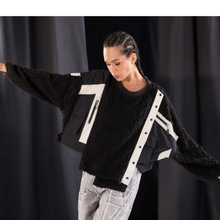 Load image into Gallery viewer, H4- Pulli mit Strick und Memory Taft bis Gr 54