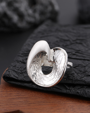 Lade das Bild in den Galerie-Viewer, AUFGESTOCKT Silber Ring Kreis Verstellbar