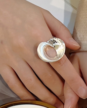 Lade das Bild in den Galerie-Viewer, AUFGESTOCKT Silber Ring Kreis Verstellbar