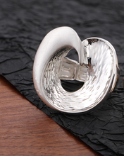 Lade das Bild in den Galerie-Viewer, AUFGESTOCKT Silber Ring Kreis Verstellbar