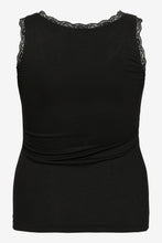 Load image into Gallery viewer, Top Tiefschwarz mit Spitze Größe 40 bis 60 - Kaffe Curve