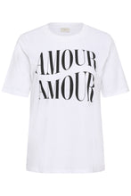 Lade das Bild in den Galerie-Viewer, Shirt mit Aufschrift Amour in Weiß Größe 40 bis 60 - Kaffe Curve