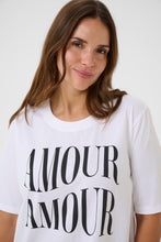Lade das Bild in den Galerie-Viewer, Shirt mit Aufschrift Amour in Weiß Größe 40 bis 60 - Kaffe Curve