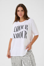 Lade das Bild in den Galerie-Viewer, Shirt mit Aufschrift Amour in Weiß Größe 40 bis 60 - Kaffe Curve