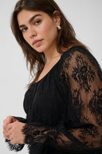 Lade das Bild in den Galerie-Viewer, Romantisches Boho-Spitzenkleid im Stufen-Look – in Schwarz bis Gr 58