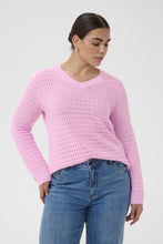 Lade das Bild in den Galerie-Viewer, Sommerpulli mit Lochmuster in Babyrosa Gr 40 bis 62- Kaffe Curve