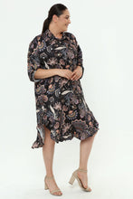 Load image into Gallery viewer, Viskose Jaquard Volants Kleid/ Tunika 3026 in Schwarz/ bunt von Mädchenglück