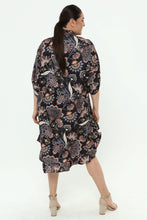 Load image into Gallery viewer, Viskose Jaquard Volants Kleid/ Tunika 3026 in Schwarz/ bunt von Mädchenglück