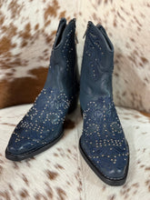 Load image into Gallery viewer, Rebecca White Cowboy Stiefel/Boots Golden Nappa Majolic Blue