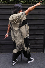 Lade das Bild in den Galerie-Viewer, Redesign Ausgefallene Weste aus Jeans mit Netzeinsätzen in Khaki/Schwarz