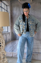 Load image into Gallery viewer, Redesign Jeansjacke used Style mit Cut Outs bis Größe 60