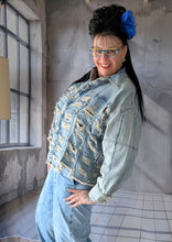 Load image into Gallery viewer, Redesign Jeansjacke used Style mit Cut Outs bis Größe 60