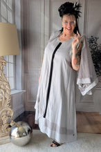 Lade das Bild in den Galerie-Viewer, Mädchenglück 2 Teiler Kleid "Tanja" mit Netzjacke in Grau