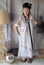 Lade das Bild in den Galerie-Viewer, Mädchenglück 2 Teiler Kleid "Tanja" mit Netzjacke in Grau