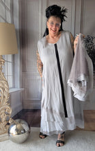 Lade das Bild in den Galerie-Viewer, Mädchenglück 2 Teiler Kleid "Tanja" mit Netzjacke in Grau