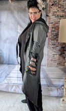 Load image into Gallery viewer, Redesign Sweatmantel mit Cut Outs und Kapuze