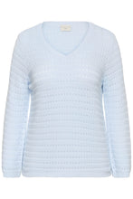 Load image into Gallery viewer, Sommerpulli mit Lochmuster in Babyblau Gr 40 bis 62- Kaffe Curve