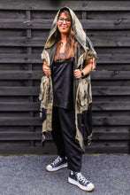 Lade das Bild in den Galerie-Viewer, Redesign Ausgefallene Weste aus Jeans mit Netzeinsätzen in Khaki/Schwarz