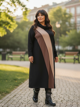 Lade das Bild in den Galerie-Viewer, Kleid von CN-G in 4 Größen bis Größe 62 mit Overlock in Brauntönen