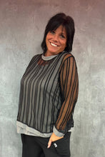 Lade das Bild in den Galerie-Viewer, Mädchenglück exklusive 2 Teiler Netz Tunika Set mit Top in Grau