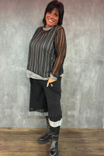 Lade das Bild in den Galerie-Viewer, Mädchenglück exklusive 2 Teiler Netz Tunika Set mit Top in Grau