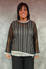 Lade das Bild in den Galerie-Viewer, Mädchenglück exklusive 2 Teiler Netz Tunika Set mit Top in Grau