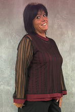 Lade das Bild in den Galerie-Viewer, Mädchenglück exklusive 2 Teiler Netz Tunika Set mit Top in Bordeaux