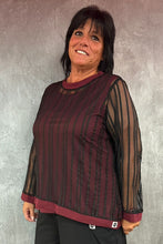 Lade das Bild in den Galerie-Viewer, Mädchenglück exklusive 2 Teiler Netz Tunika Set mit Top in Bordeaux