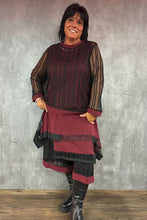 Lade das Bild in den Galerie-Viewer, Mädchenglück exklusive 2 Teiler Netz Tunika Set mit Top in Bordeaux