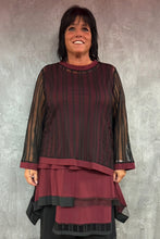 Lade das Bild in den Galerie-Viewer, Mädchenglück exklusive 2 Teiler Netz Tunika Set mit Top in Bordeaux