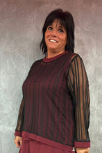 Lade das Bild in den Galerie-Viewer, Mädchenglück exklusive 2 Teiler Netz Tunika Set mit Top in Bordeaux