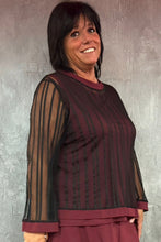 Lade das Bild in den Galerie-Viewer, Mädchenglück exklusive 2 Teiler Netz Tunika Set mit Top in Bordeaux