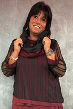 Lade das Bild in den Galerie-Viewer, Mädchenglück exklusive 2 Teiler Netz Tunika Set mit Top in Bordeaux