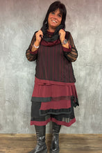 Lade das Bild in den Galerie-Viewer, Mädchenglück exklusive 2 Teiler Netz Tunika Set mit Top in Bordeaux