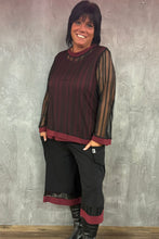 Lade das Bild in den Galerie-Viewer, Mädchenglück exklusive 2 Teiler Netz Tunika Set mit Top in Bordeaux