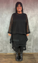 Lade das Bild in den Galerie-Viewer, Mädchenglück exklusive 2 Teiler Netz Tunika Set mit Top in Schwarz