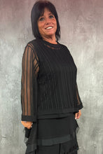 Lade das Bild in den Galerie-Viewer, Mädchenglück exklusive 2 Teiler Netz Tunika Set mit Top in Schwarz