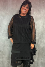 Lade das Bild in den Galerie-Viewer, Mädchenglück exklusive 2 Teiler Netz Tunika Set mit Top in Schwarz