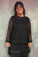 Lade das Bild in den Galerie-Viewer, Mädchenglück exklusive 2 Teiler Netz Tunika Set mit Top in Schwarz
