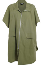 Load image into Gallery viewer, 3-in-1 Baumwoll-Oversize Longtunika & Weste khaki alle Größen- Gozzip
