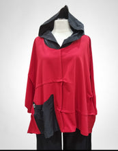 Lade das Bild in den Galerie-Viewer, Mädchenglück Hoodie Einheitsgröße in Rot - Onesize/ Oversized