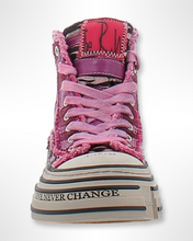 Lade das Bild in den Galerie-Viewer, Rebecca White Sneaker Zebra Velvet Fuchsia