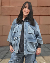 Load image into Gallery viewer, Maxlive Jeansjacke Stone Washed Oversize Style Größe 40 bis 60