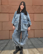 Load image into Gallery viewer, Maxlive Jeansjacke Stone Washed Oversize Style Größe 40 bis 60