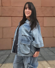 Load image into Gallery viewer, Maxlive Jeansjacke Stone Washed Oversize Style Größe 40 bis 60