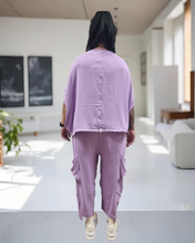 Load image into Gallery viewer, Maxlive Set mit Oversize Tunika und Anfänger Bhaggy Größe 38 bis 54 in Flieder
