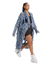 Load image into Gallery viewer, H4 Jeansmantel mit Cut Outs -alle Größen