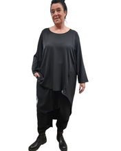 Lade das Bild in den Galerie-Viewer, Mädchenglück Vokuhila Long Tunika in 4 Größen Schwarz bis Größe 62